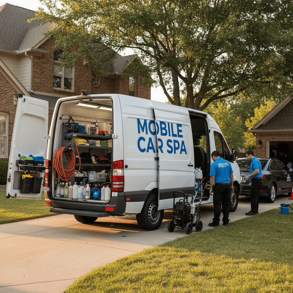 Mobile detailing service arriving
