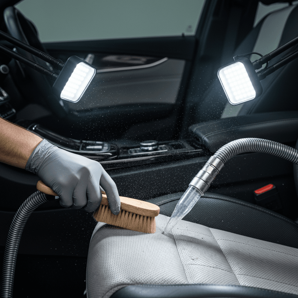 Upholstery cleaning service on car seats