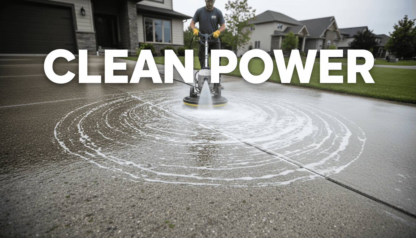 Pressure washer cleaning vehicle exterior with high-pressure spray